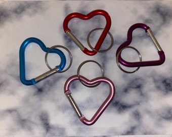 Heart Carabiner | Heart key ring | heart shaped clip | keychain hook | Heart shaped carabiners |  key rings clips | Pink Heart Keychain