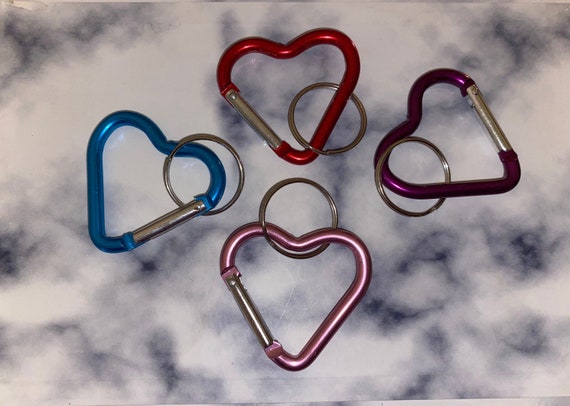 Heart Carabiner Heart Key Ring Heart Shaped Clip Keychain Hook Heart Shaped  Carabiners Key Rings Clips Pink Heart Keychain 