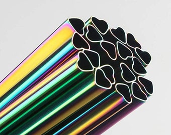 Rainbow Heart Shaped Reusable Straw | Reusable Straw |Rainbow Heart Stainless Steel Straw |Reusable Straw Rainbow |Stainless Tumblers Straws