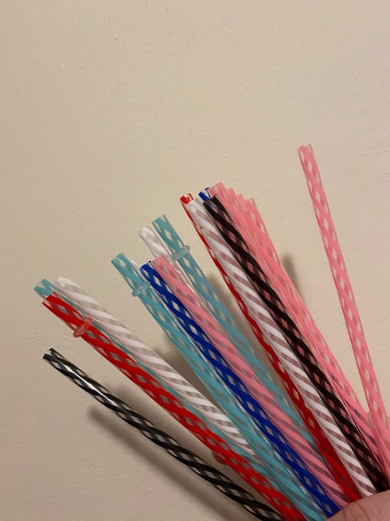 Striped Reusable Straw Reusable Straw colorful 9 Inch Hard Plastic Straw  reusable Straw plastic Drink Pouch and Tumblers Straws 