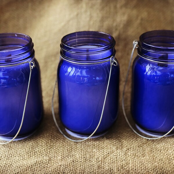 Cobalt Blue Mason Jar - Etsy