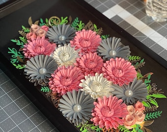 flower shadow box wedding flower shadow box with picture flower shadow box cricut flower shadow box flower wall decor  flower shadow box
