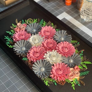 flower shadow box wedding flower shadow box with picture flower shadow box cricut flower shadow box flower wall decor  flower shadow box