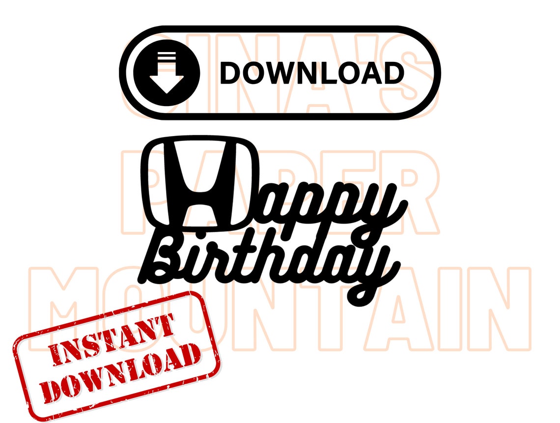 Hondaa Svg PNG Happy Birthday Car Enthusiast Birthday Cake Etsy
