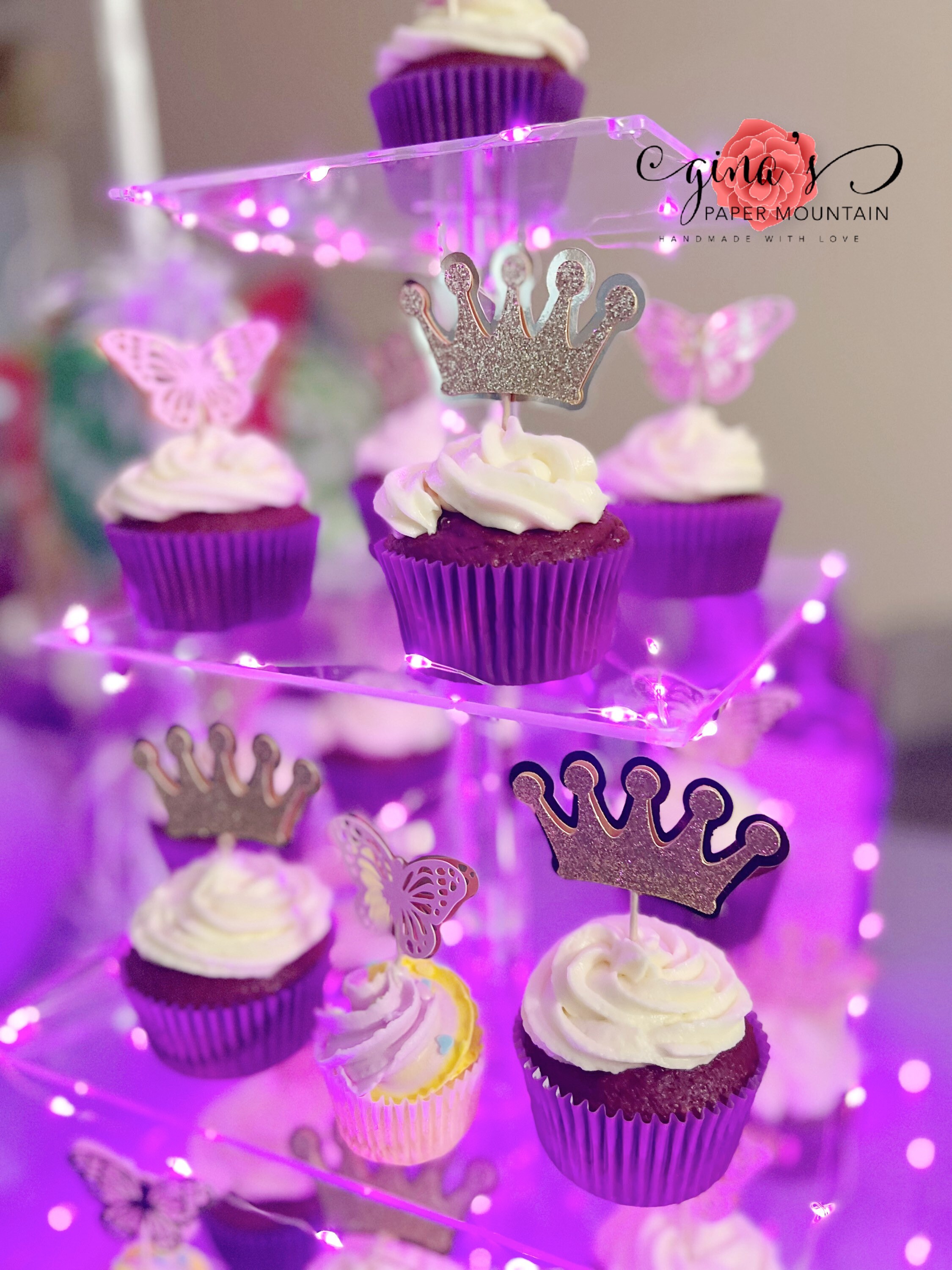 Crown Cupcake Toppers Princess Cupcake Toppers Prince Etsy
