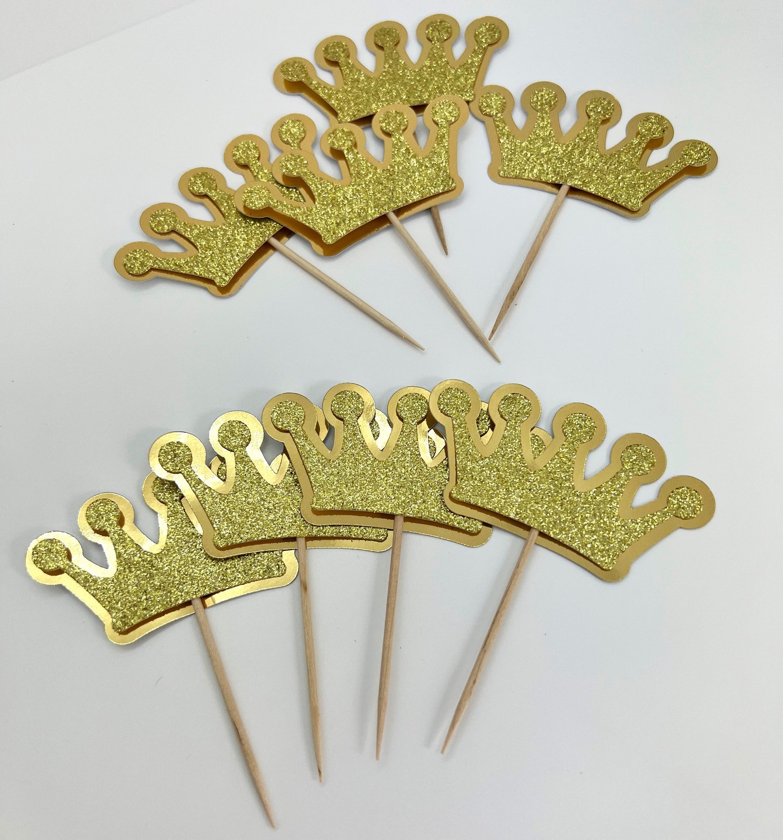 Crown Cupcake Toppers Princess Cupcake Toppers Prince Etsy