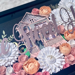 flower shadow box wedding flower shadow box with picture flower shadow box cricut flower shadow box flower wall decor  flower shadow box