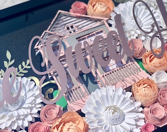 flower shadow box wedding flower shadow box with picture flower shadow box cricut flower shadow box flower wall decor  flower shadow box