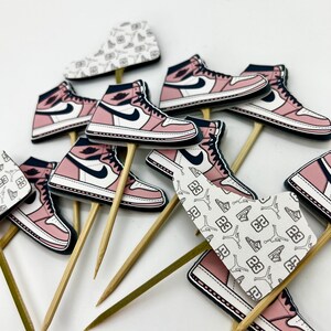 Shoe Cupcake Topper, Shoe Cake Topper, Sneaker Cupcakes, Sneaker Cake Topper, Sneaker Party ...