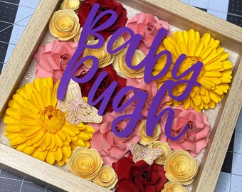 flower shadow box wedding flower shadow box flower cricut flower shadow box flower wall decor  flower shadow box
