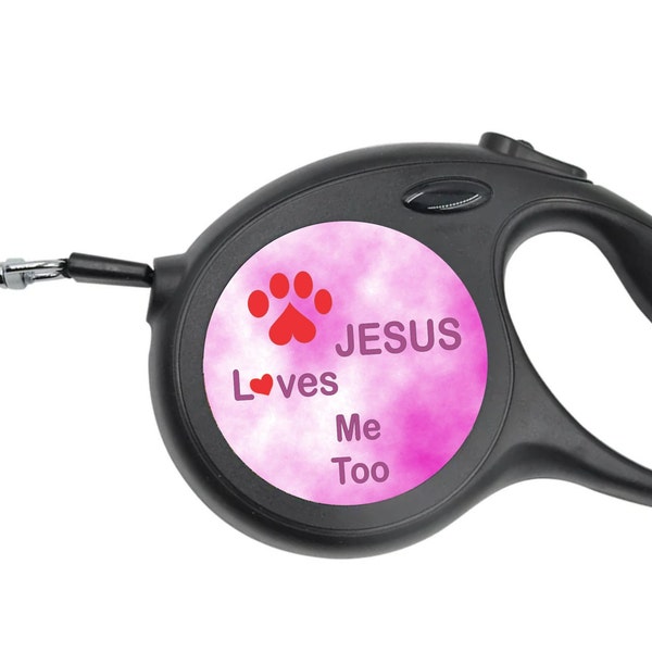 Automatic Retractable Dog/Pet Leash, Jesus Loves Me Too