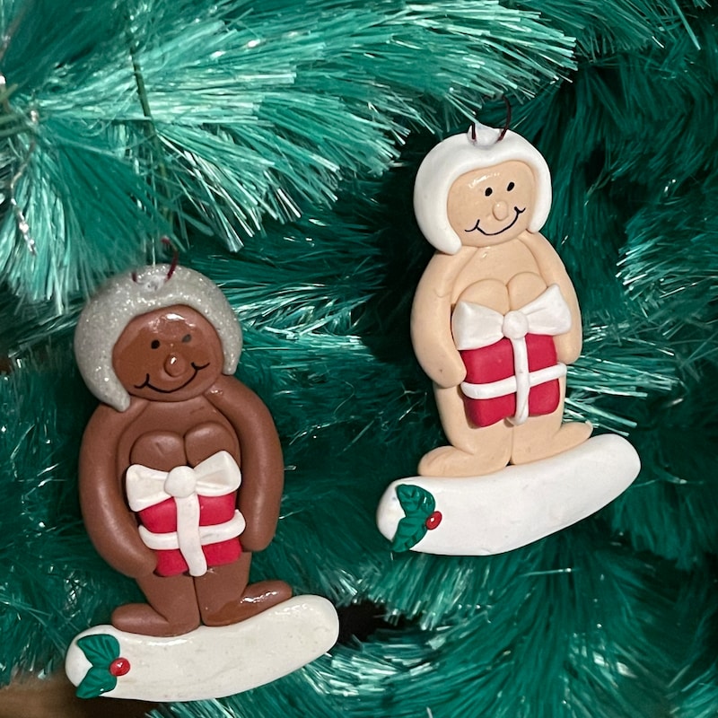 Naked Santa and Mrs Claus Ornaments - Etsy