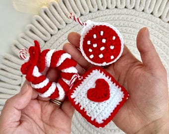 Handmade Crochet Christmas Ornaments - Set of 3 Festive Decorations