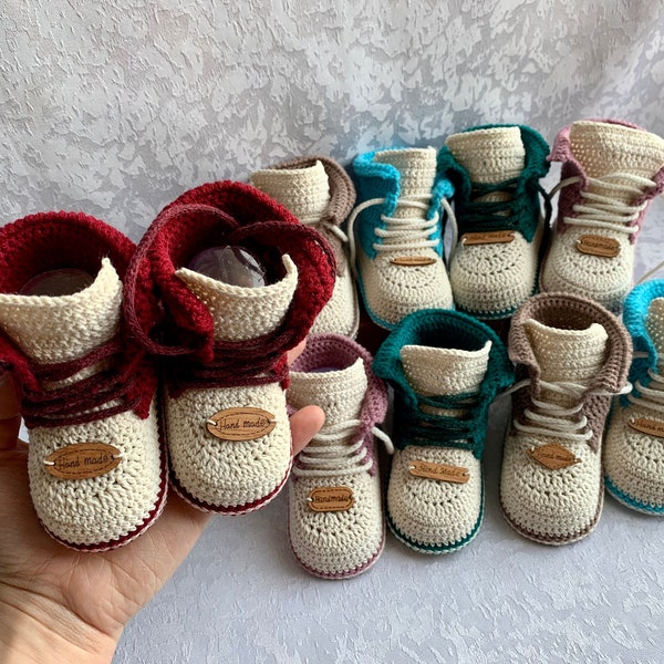 Crochet Baby Booties Shoes Best Baby Announcement Shower Gift Footwear for your Girl or Boy Footwear Baby Knitted Booties