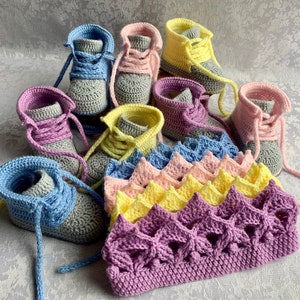 Crochet Baby Booties and Crown Set: Handmade Shower Gift
