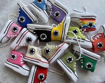 Crochet Converse Baby Booties – Handmade Cotton Sneakers