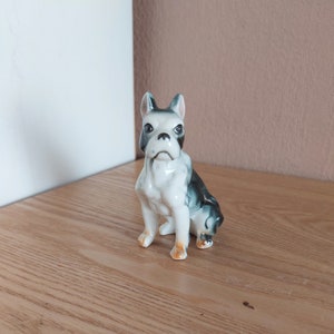 Vintage Porcelain DOG Figurine, Vintage Boston Terrier Figurine