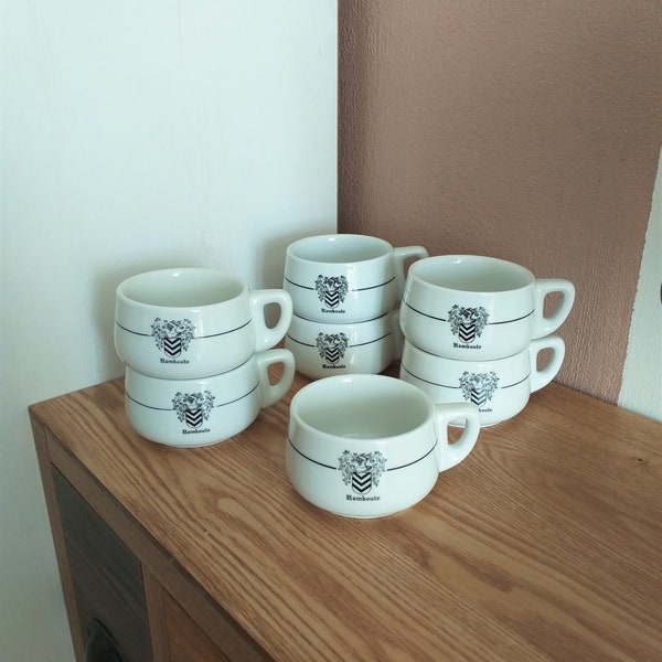 Vintage ROMBOUTS THOMAS Porcelain Coffee Cups SET 7, Germany, 1970s