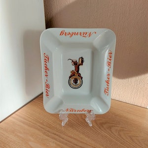 Vintage THOMAS Porzellan Nürnberg Tucher-Bier ASCHENBECHER, Deutschland, 1950er Jahre