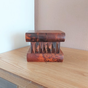 Boîte à trésor secrète en bois de thuya marocain vintage, boîte en bois fabriquée à la main