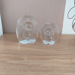 Vintage BERGDALA Pair of Glass Troll figurines, 1970s,  Swedish design