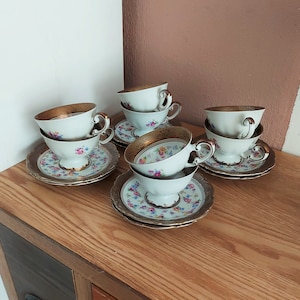 Vintage MITTERTEICH BAVARIA Porcelain Coffee SET 16, Germany, 1940s