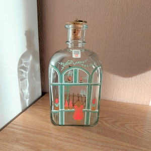 vintage HOLMEGAARD Glass CHRISTMAS Decanter, Danemark, années 1980