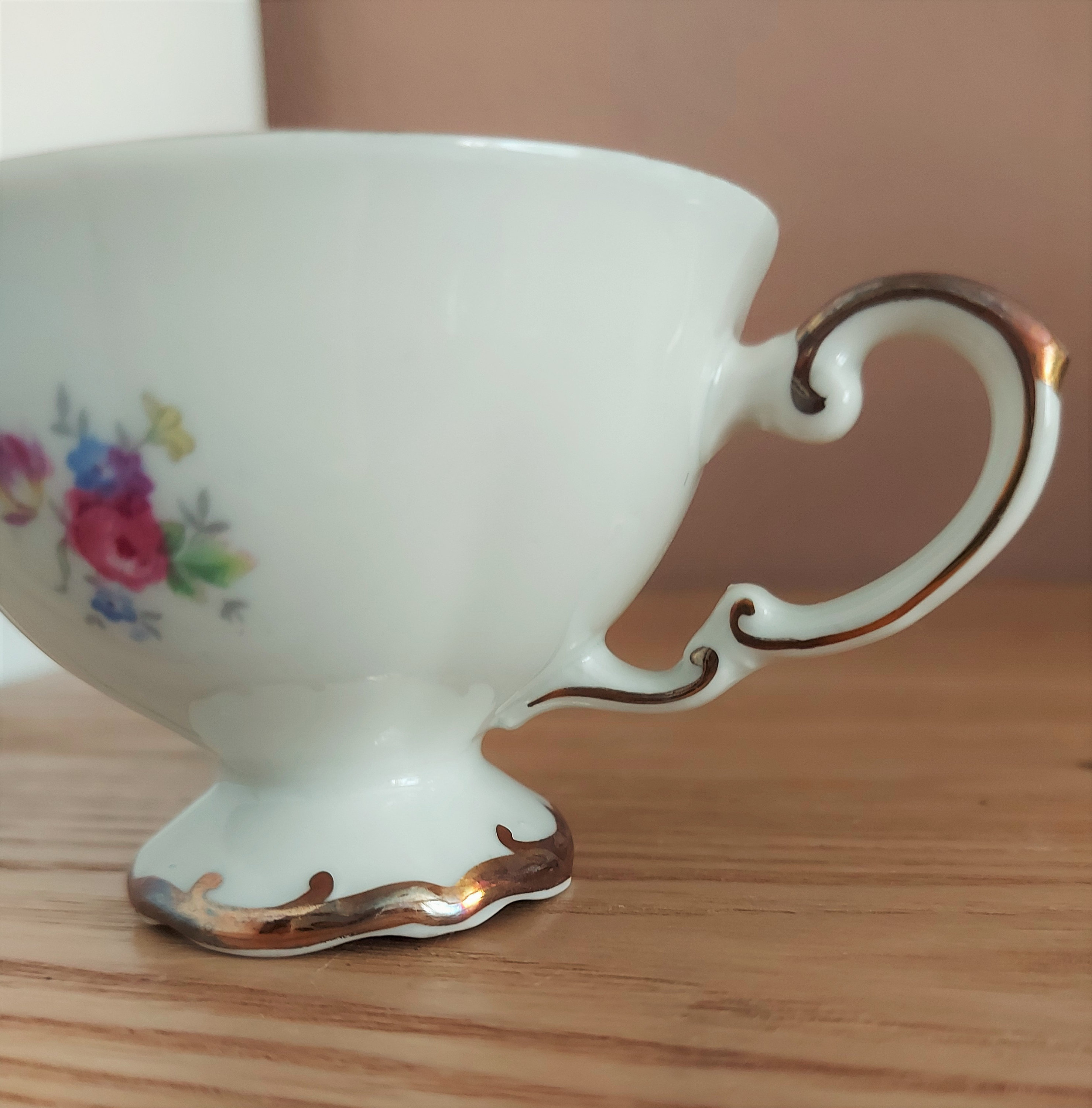 Tasses à Café Vintage Mitterteich – Fleurs Orange, Soucoupes Et Sucrier – Occasion