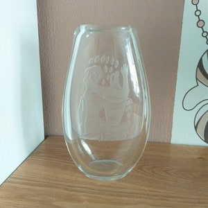 Vintage HADELAND GLASFABRIEK Noorse Art Glass Vaas, Ontwerp door Torvald Kildal Moseid, Noorwegen, 1948