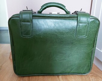 Vintage CAVALET Green SUITCASE Old 
