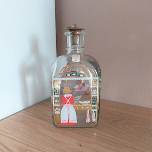 vintage HOLMEGAARD Glass CHRISTMAS Decanter, Danemark, années 1990