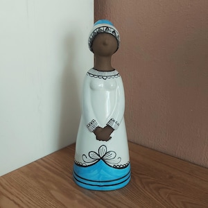 Vintage UPSALA EKEBY Ceramic Girl Figurine, design by Mari Simmulson, Sweden, 1960s
