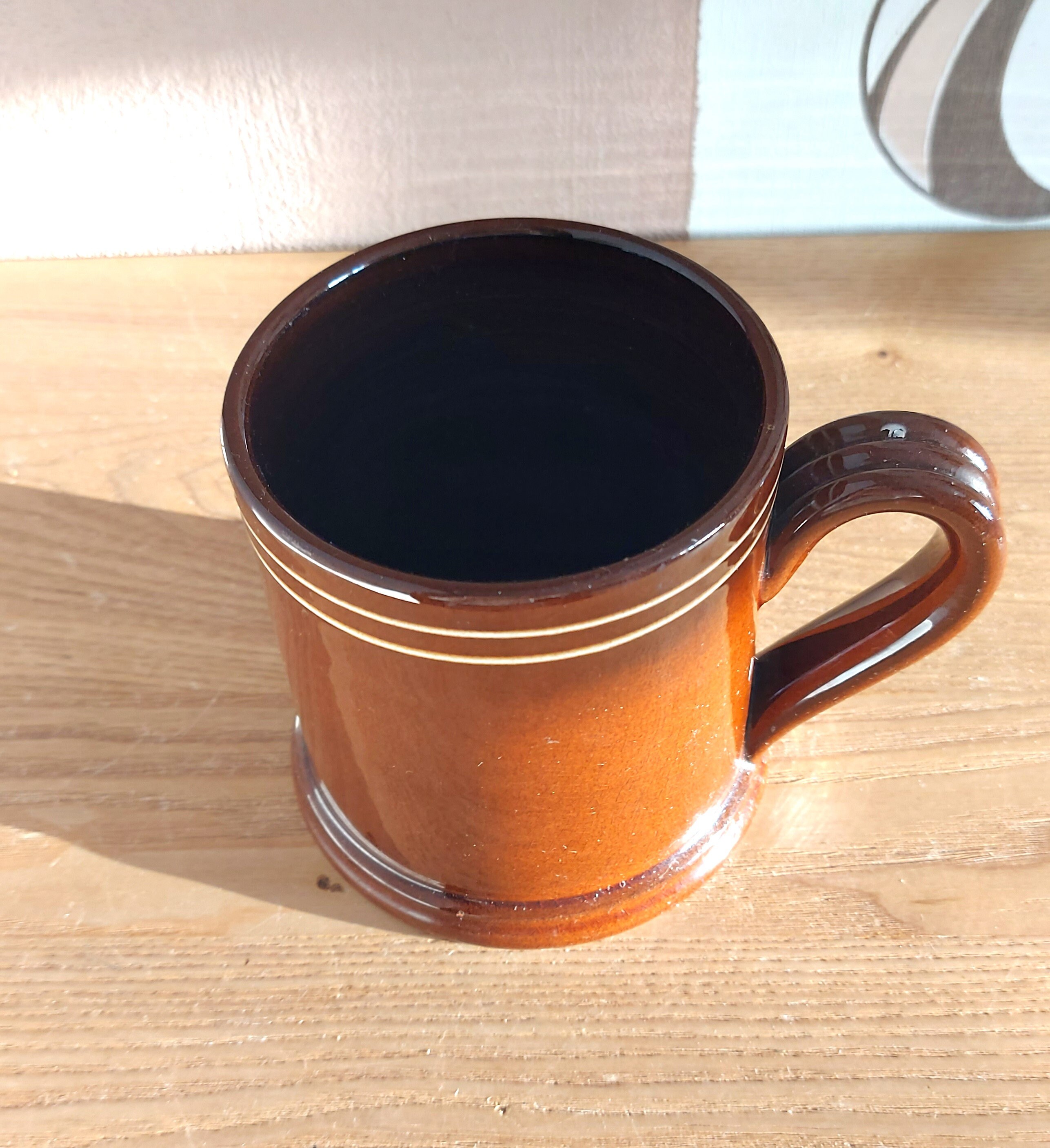 スゥエーデン Nittsjo Vintage Scandinavian NITTSJÖ Brown Ceramic Mug, Sweden
