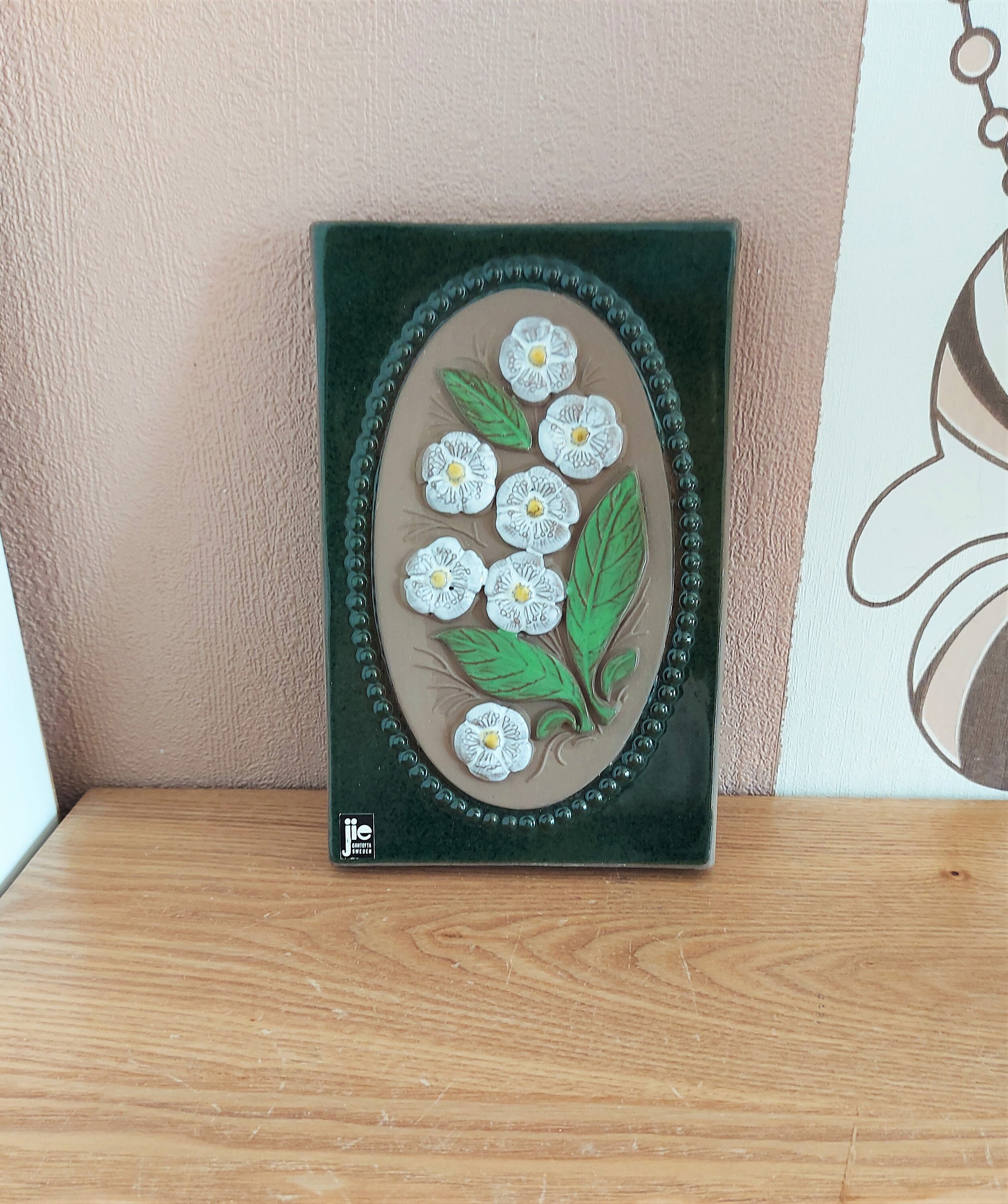 Vintage JIE GANTOFTA Ceramic Wall Plaque, Aimo Design, Sweden 