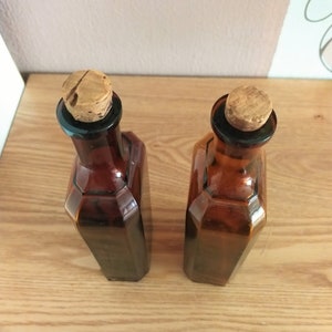 Vintage Brown Glass Bottles SET 2