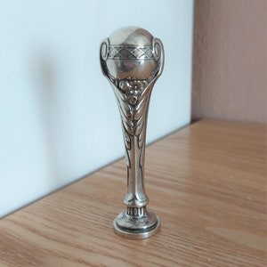 Vintage piccolo timbro con nome placcato in argento, sigillo di cera timbro Art Deco, Svezia