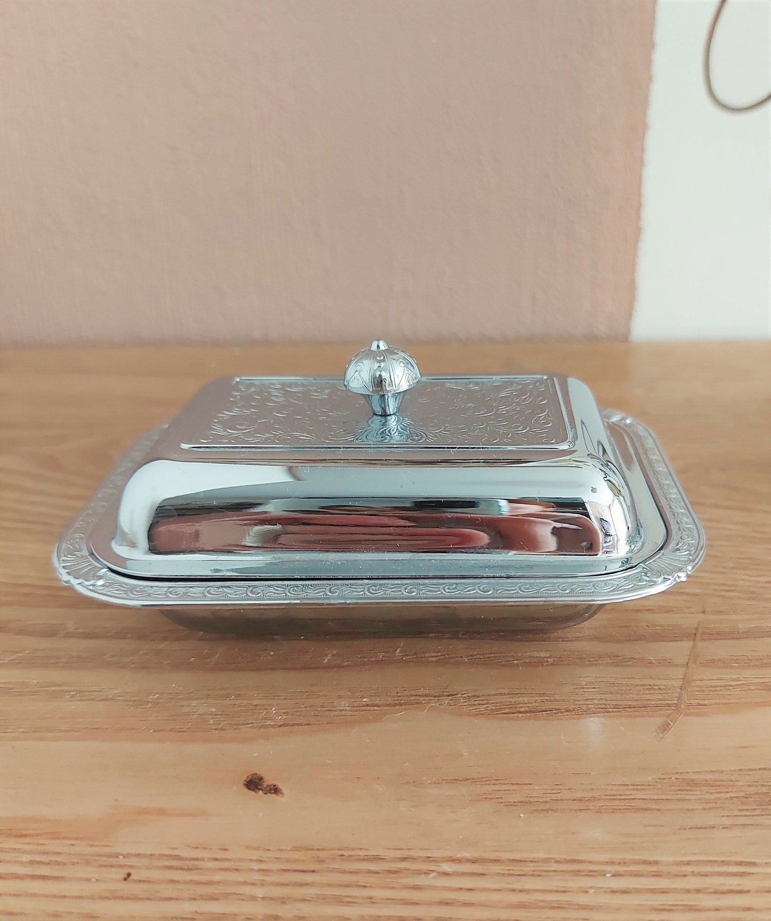Vintage Small Nickel Chrome Butterdish With Removable Lid by Etsy UK