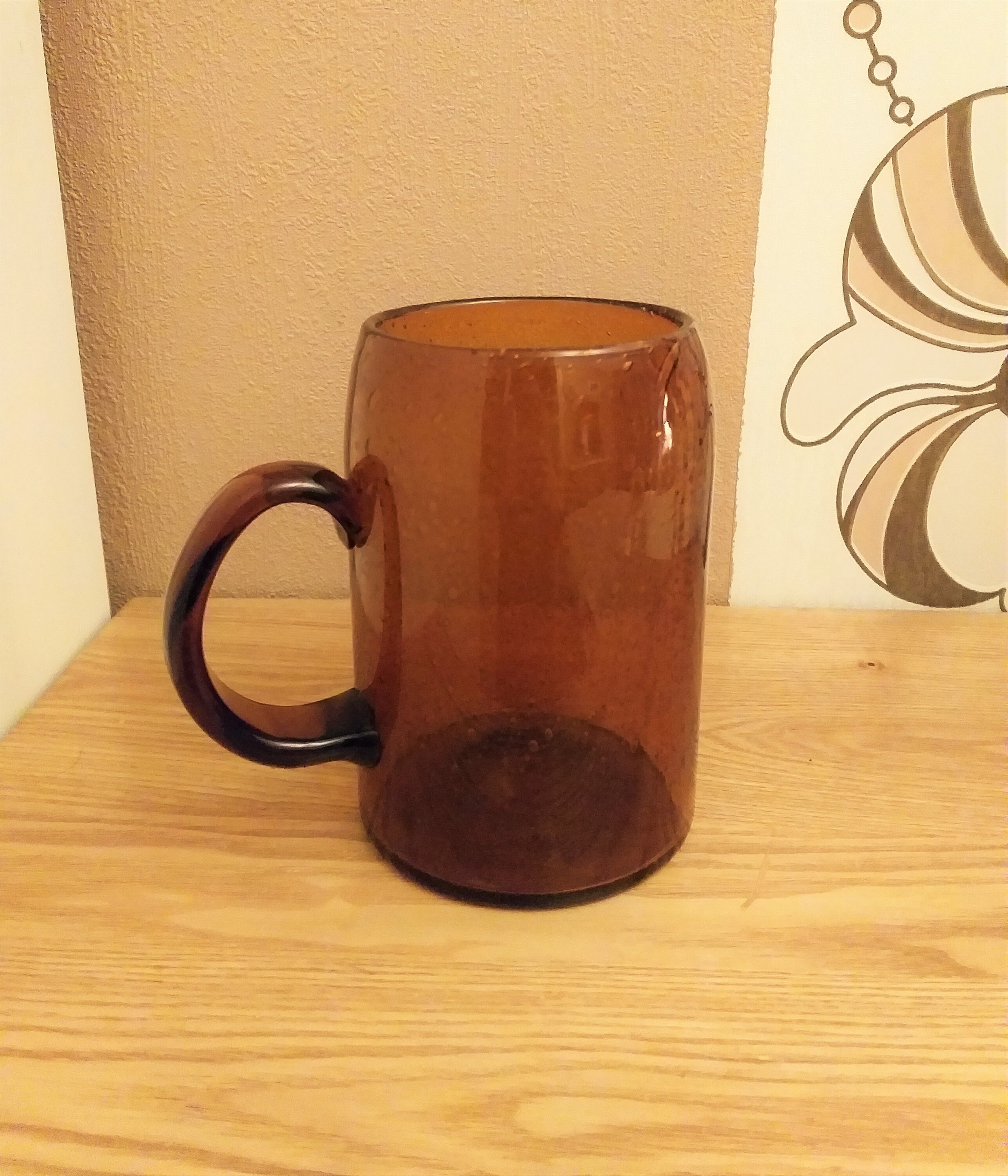 Vintage KAJ FRANCK Arabia Finland Amber Glass Sargasso Mug