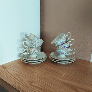 Vintage MITTERTEICH BAVARIA Porcelain Coffee SET 12, Germany, 1940s
