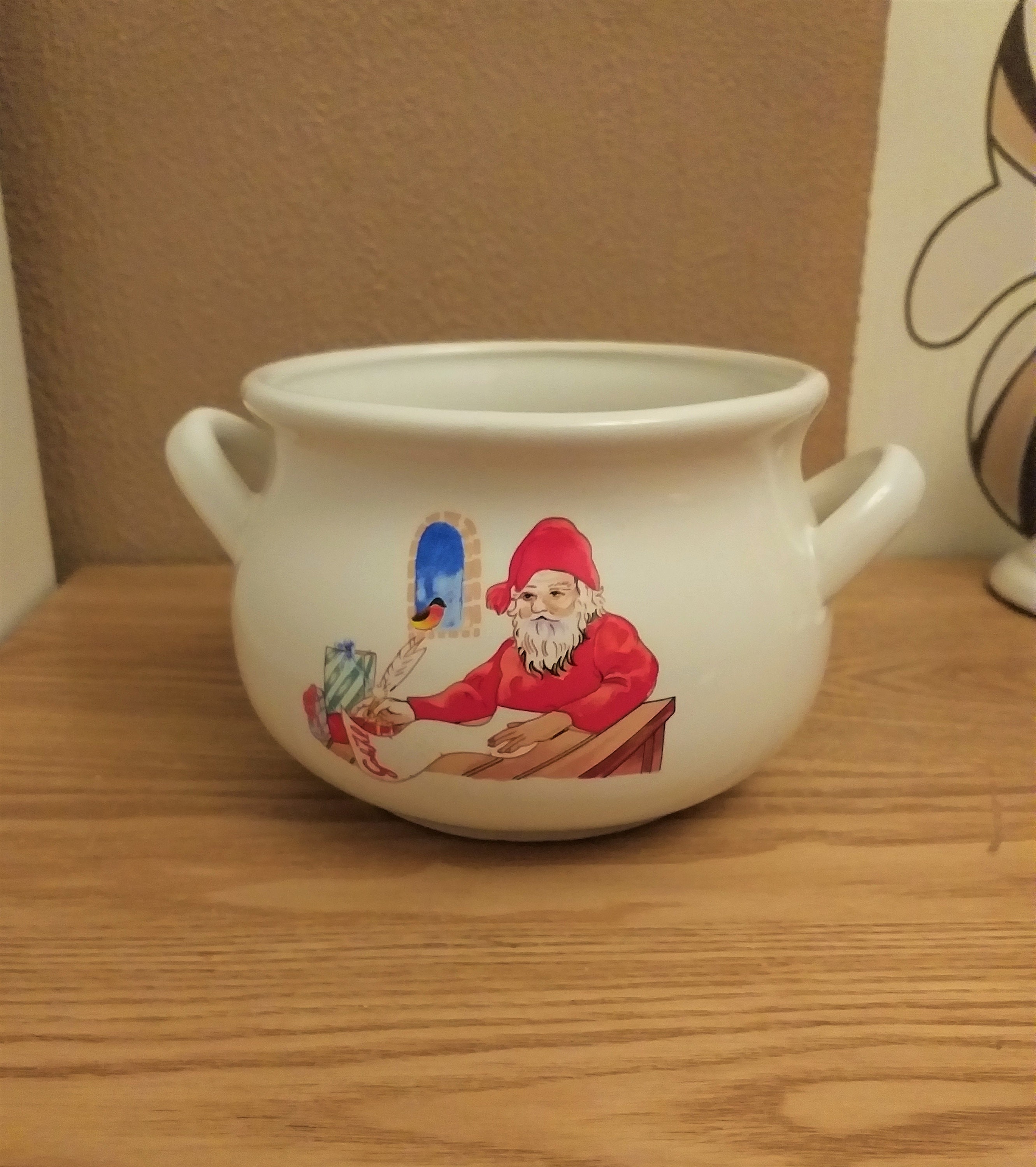 Figurine TELCO Père Noël Cloche Rouge Avec Lumière - Porcelaine NOËL 1988 - Vintage Boîte