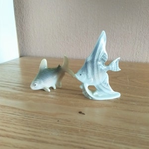 Vintage METZLER & ORTLOFF Porcelain Fish Figurines SET 2. Germany, 1930s