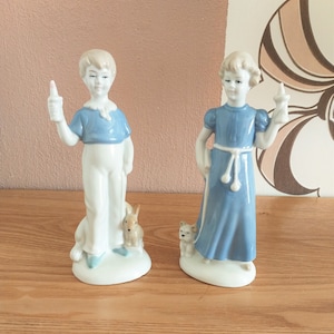 Vintage GDR Wagner and Apel  boy & girl figurines Set 2, 1960s
