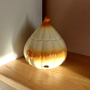 Vintage Ceramic Onion Pot with Lid, Ceramic Storage Jar for Onions, Germany