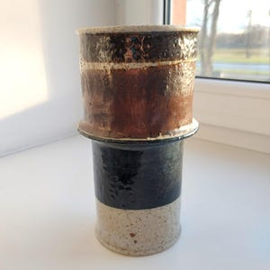 Vintage RÖRSTRAND Ceramic Vase, Brown Stoneware Vase, design by Inger Persson, Sweden, 1960s