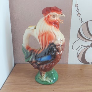 Vintage Large Ceramic ROOSTER JUG, USSR, 1970s