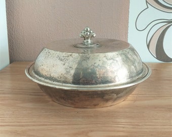 Vintage PRIMA NS Silberplatte Runde Schüssel mit Deckel