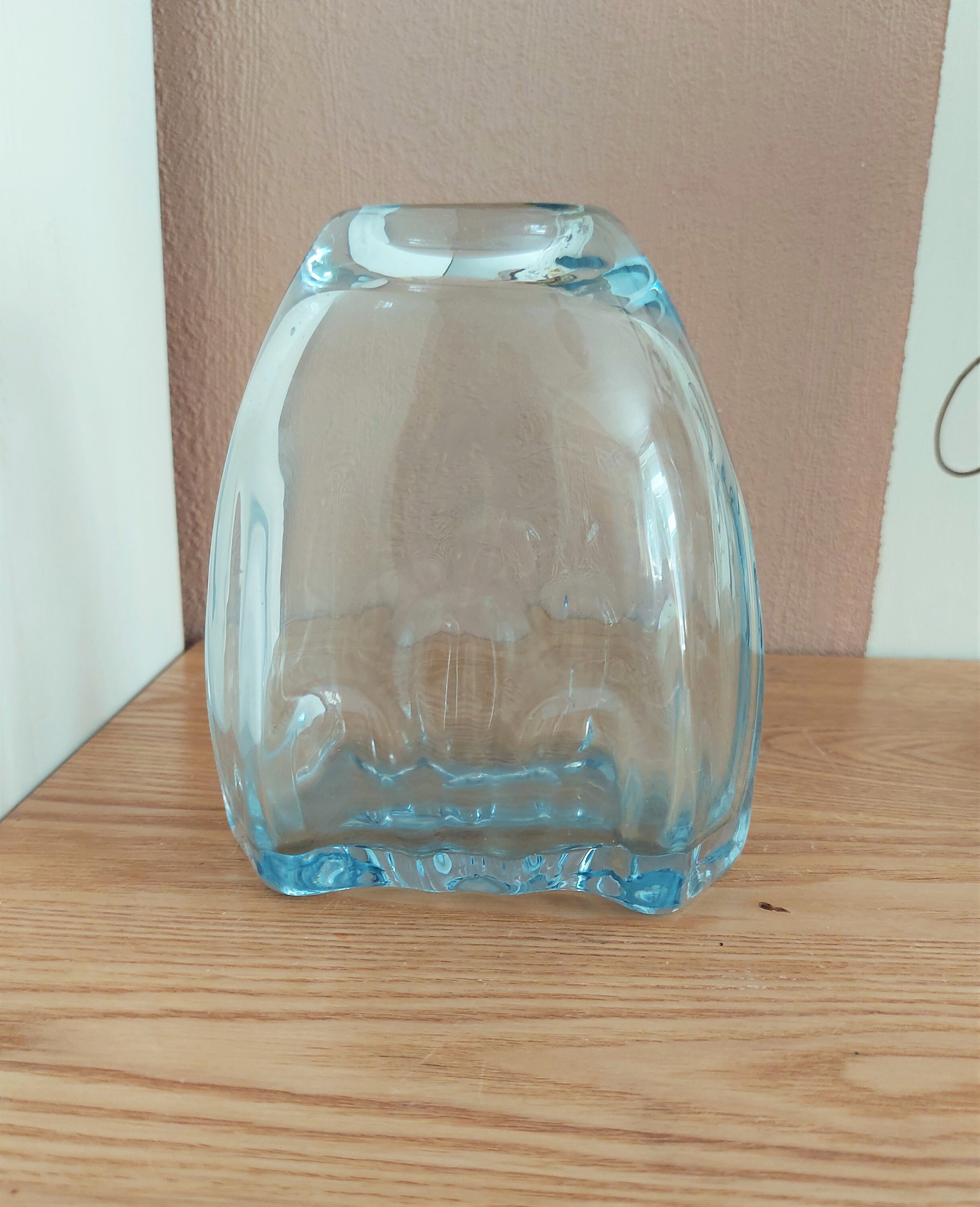 Vintage KOSTA BODA Vase en verre cristal bleu Suède années Etsy