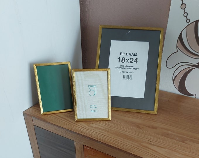 Vintage Scandinavian Metal Photo Frames SET 3, Jyden Metal Photo Frames ...