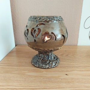 Vintage Scandinavian Ceramic Candle Holder, Stoneware Candle Holder