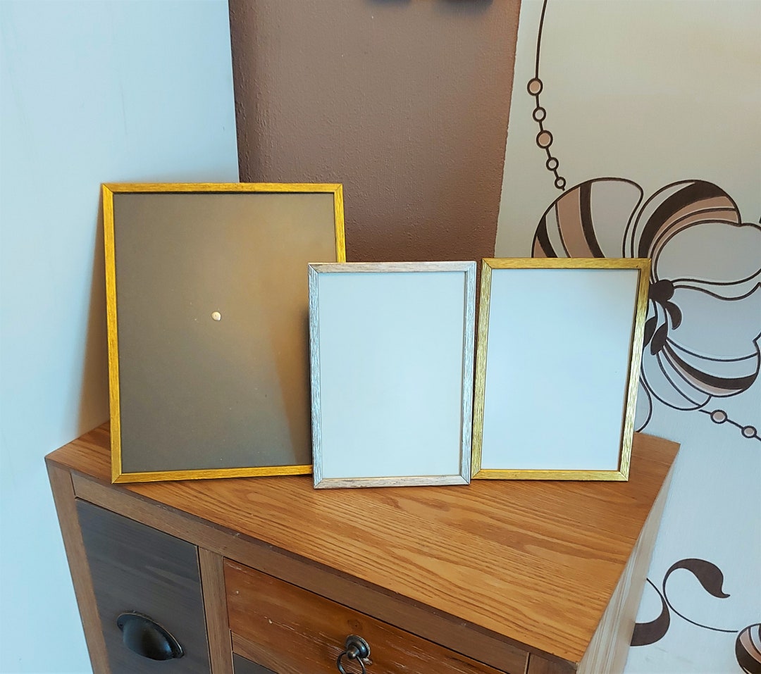 Vintage Scandinavian Photo Frames With Glass SET 3, Denmark, 1960s - Etsy